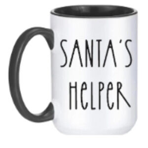 "Santa's Helper" Mug – 15oz Black & White – Perfect Holiday Gift 🎁